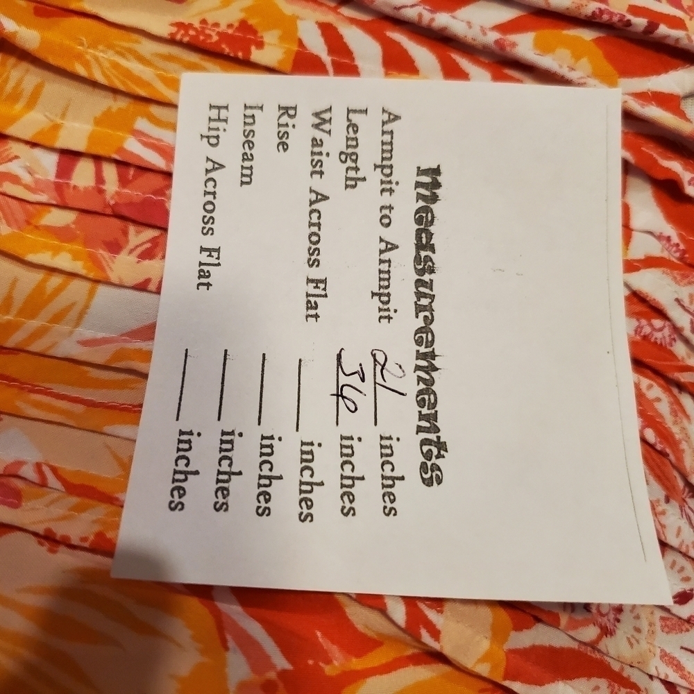 OLD NAVY HAWAIIAN LUAU ORANGE DRESS  FLORAL HIBISCUS TROPICAL - Picture 7 of 7